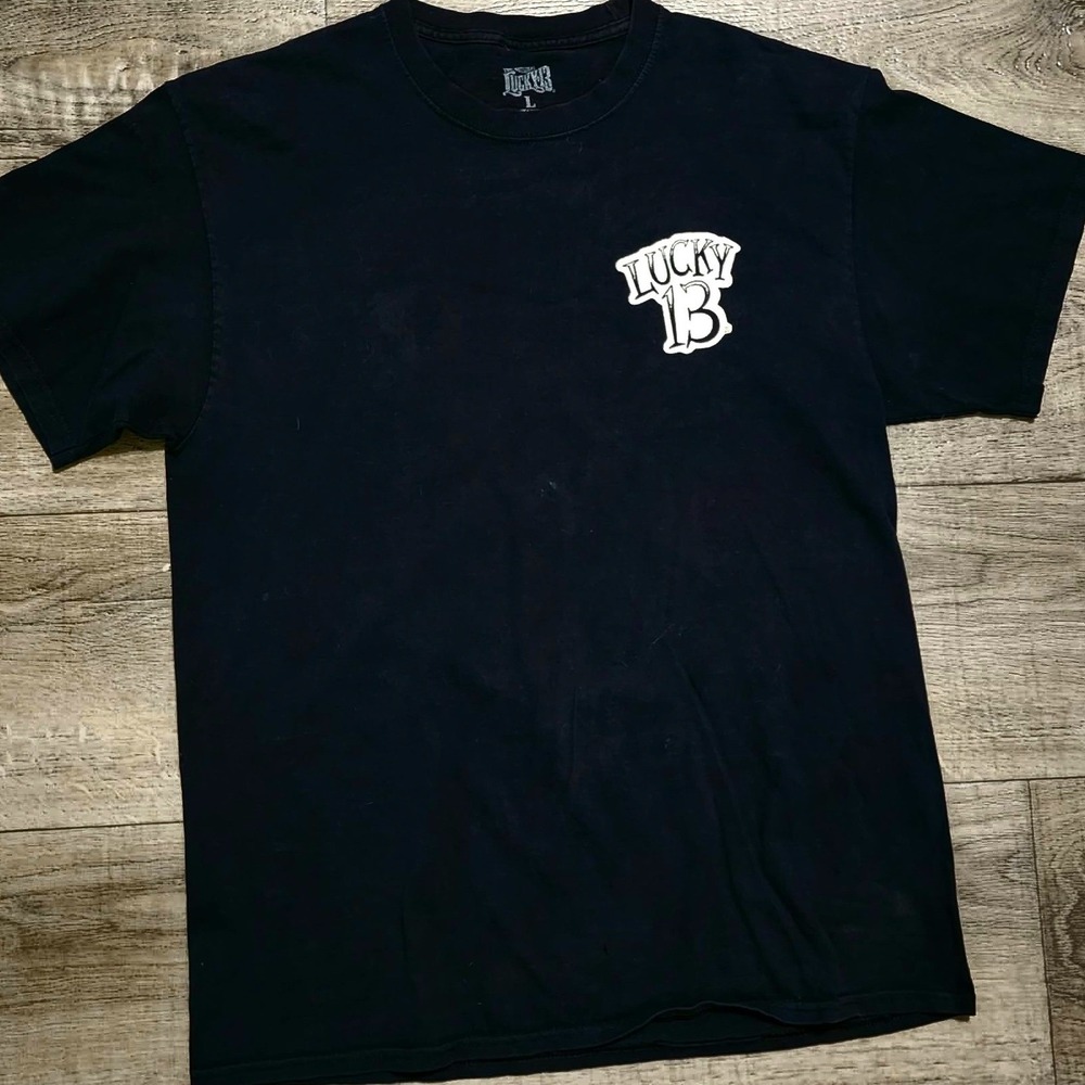 Lucky 13 King of the Losers Graphic T-Shirt Mens Large Black Hot Rod Rat Fink